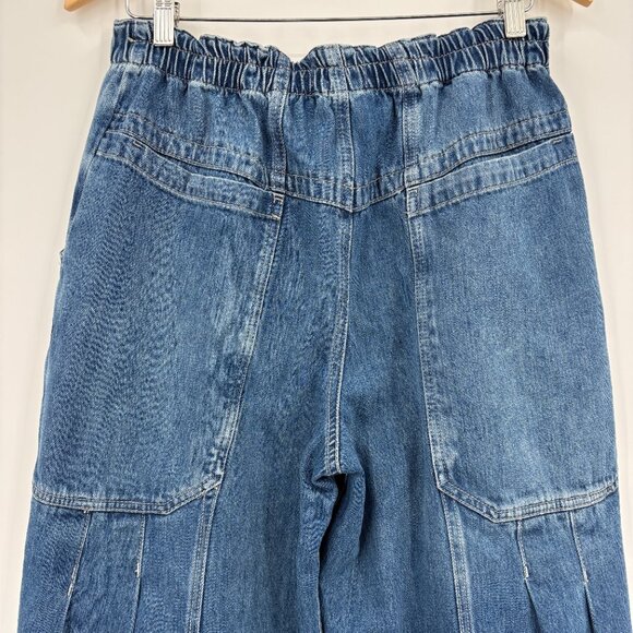 Free People We The Free La Vida Pull-On Jeans Bijou Blue, Sz Small, Boho Relaxed - Picture 8 of 13